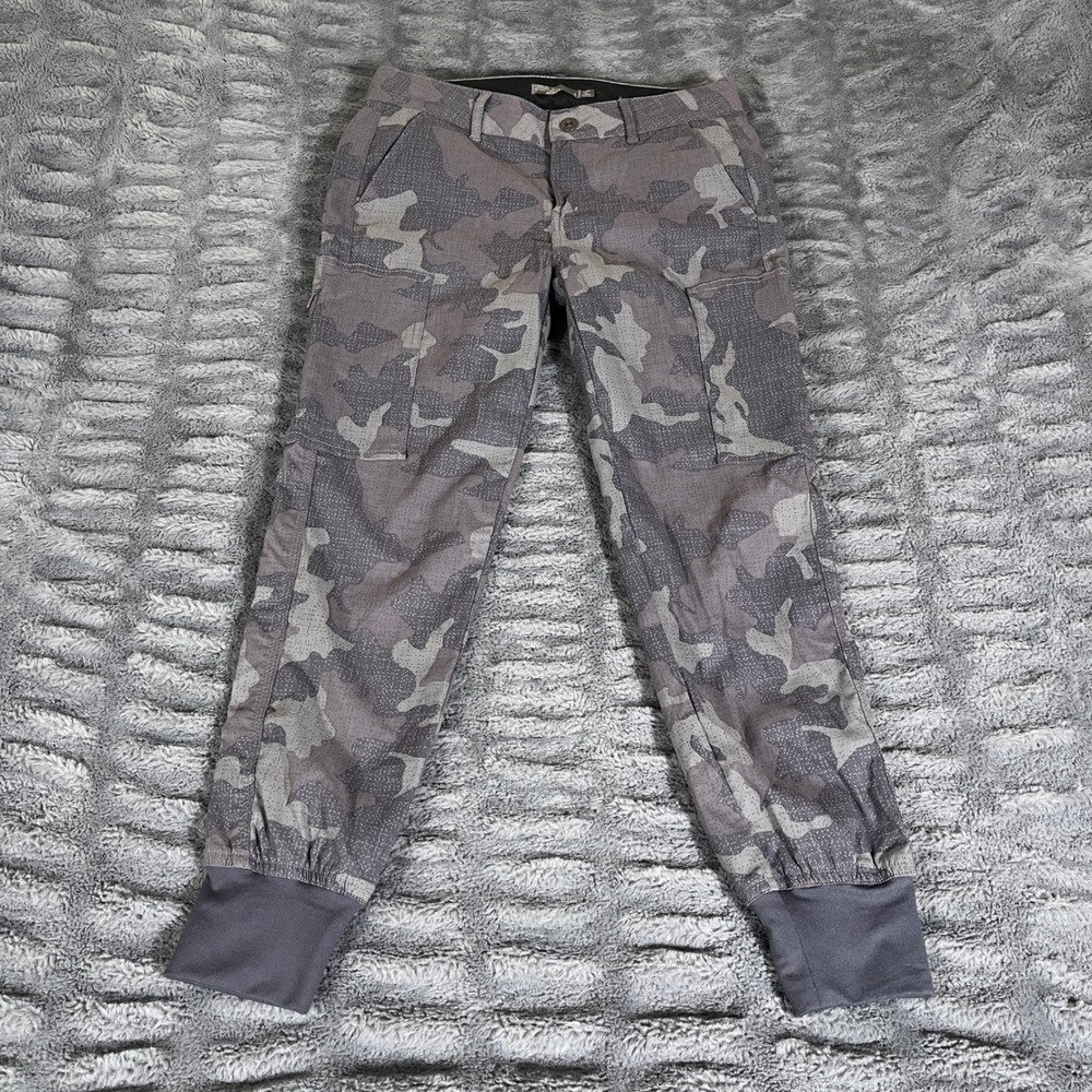 prAna Kanab Pant Womens 2 Gray Camo Hiking‎ Climbing Jogger Cargo W41202115